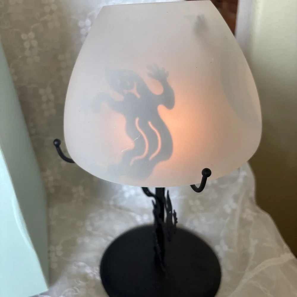 PartyLite SHADOWDANCERS GHOST Tealight Lamp P7346 Shadow Dancers Halloween HTF